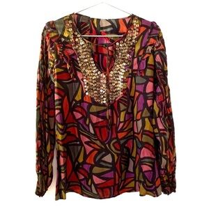 DESIGUAL Boho Multi Color Long Sleeve Top